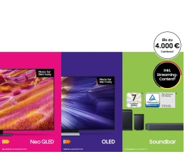 Heimkino Bei TV- und Soundbar-Kauf: Samsung mit bis zu 4.000 Euro Rabatt - Streaming-Paket gratis - News, Bild 1